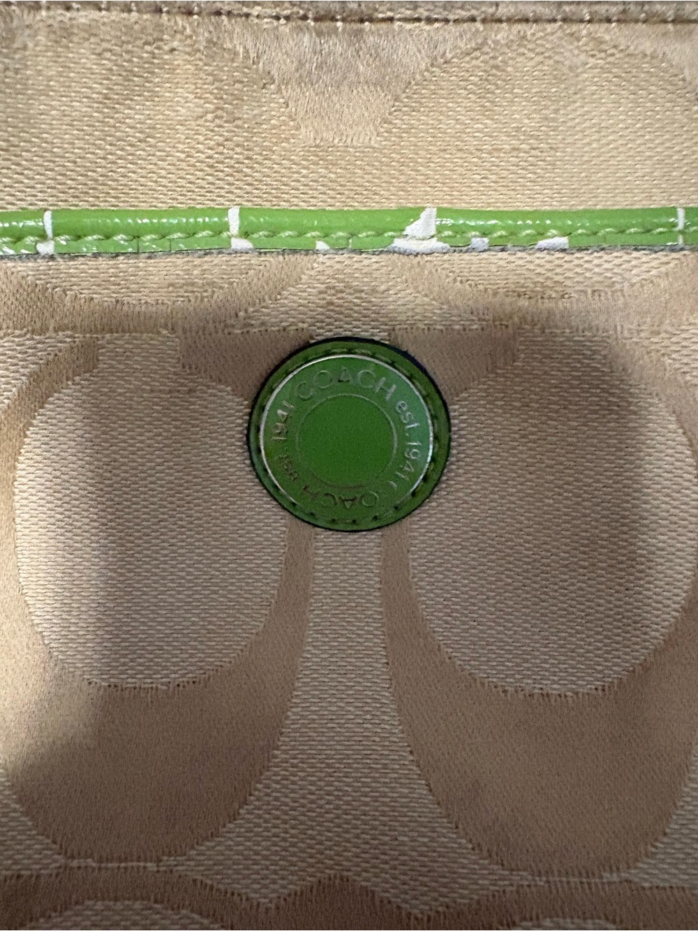 Canvas Crossbody Bag in Green and Tan - Picture 3 of 5